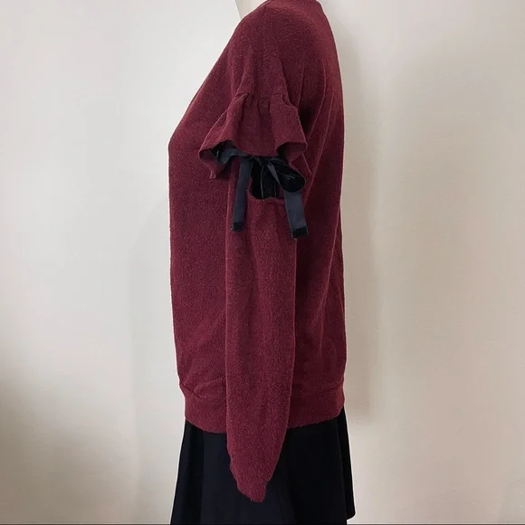 ALMOST FAMOUS 2 SWEATERS |set of 2 v-neck open arm fancy shoulder tie CR… - Picture 8 of 16